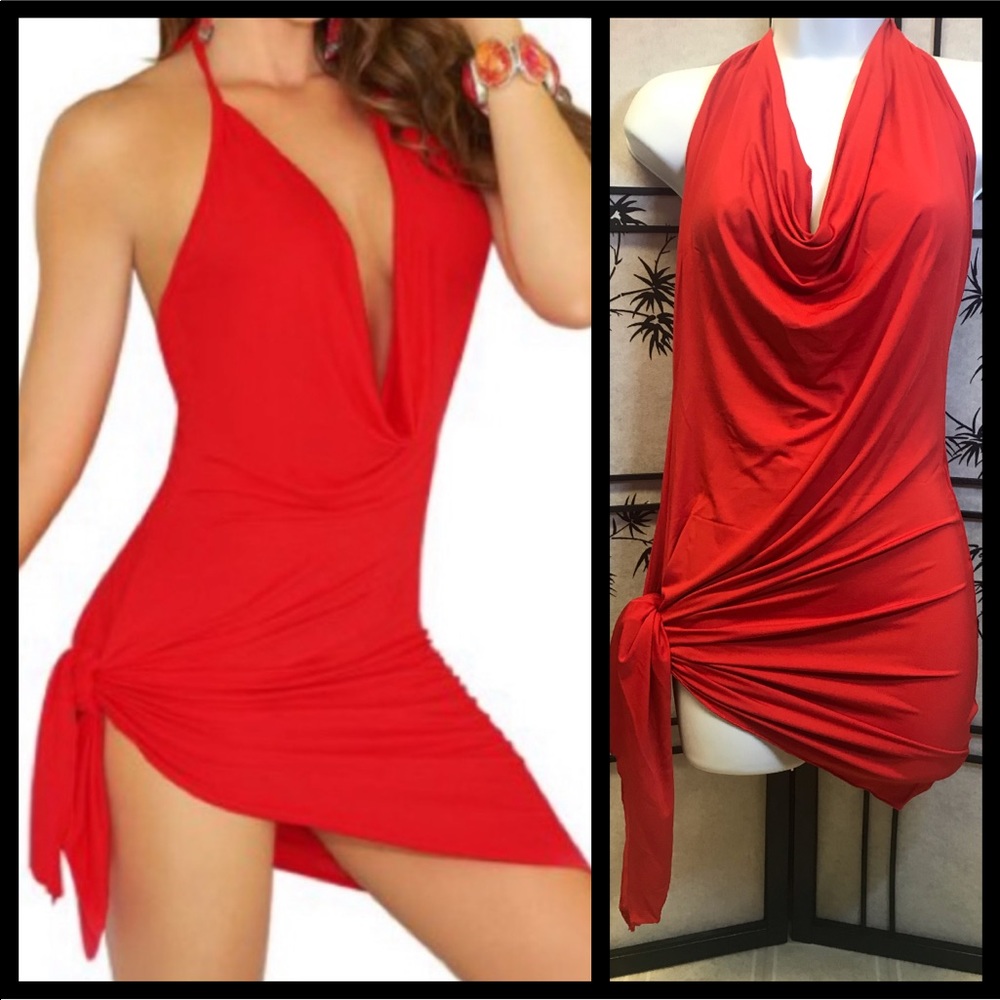 Red swimsuit cover/dress